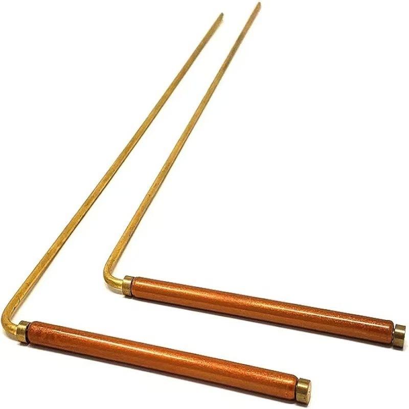Dowsing Rods & Pendulum Divination Kit Set of 2 Real Copper L Rods, Quartz Pendulum, & Wooden Answer Board Spirit Rods To Find Water, Lost Objects