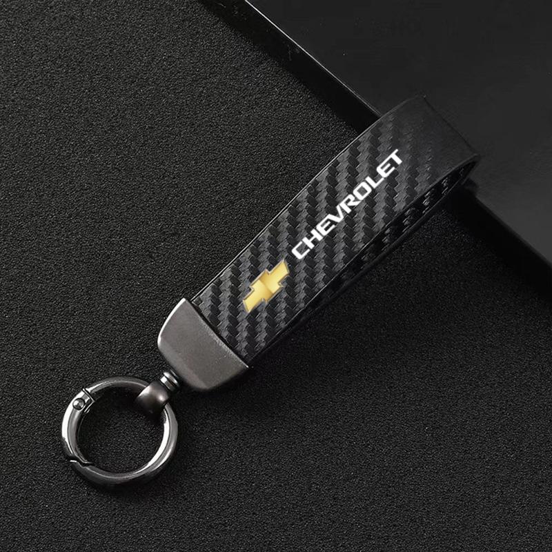 Carbon fiber Leather Car Keyring Exquisite Anti-lost Car Keychain For Chevrolet Colorado Cruze Spark Captiva Malibu Trax