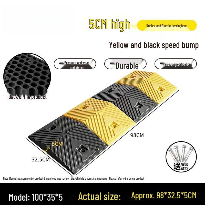 Heavy-Duty Rubber Road Speed Bump