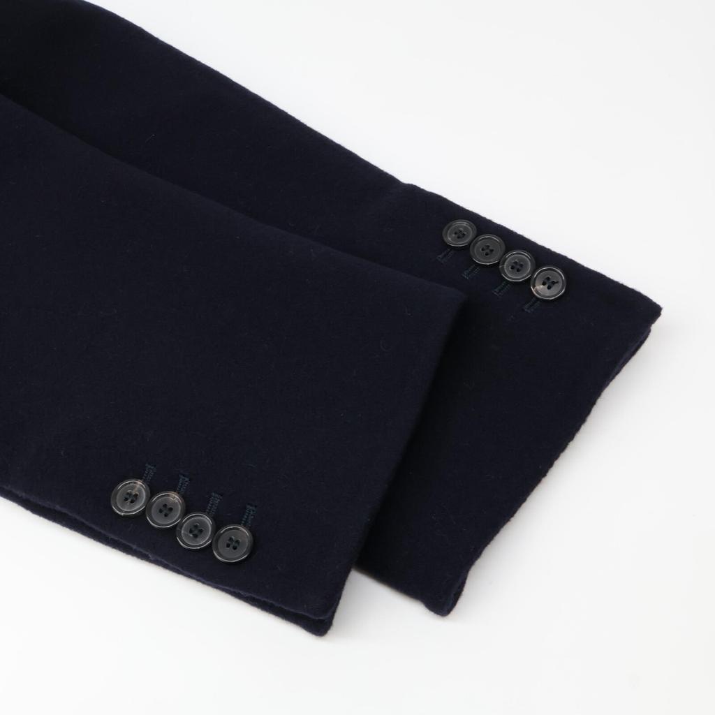 Loewe [Domestic Regular] H526330X81 Wool X Cashmere Double-Breasted Jacket Coat 48 NavyUsed