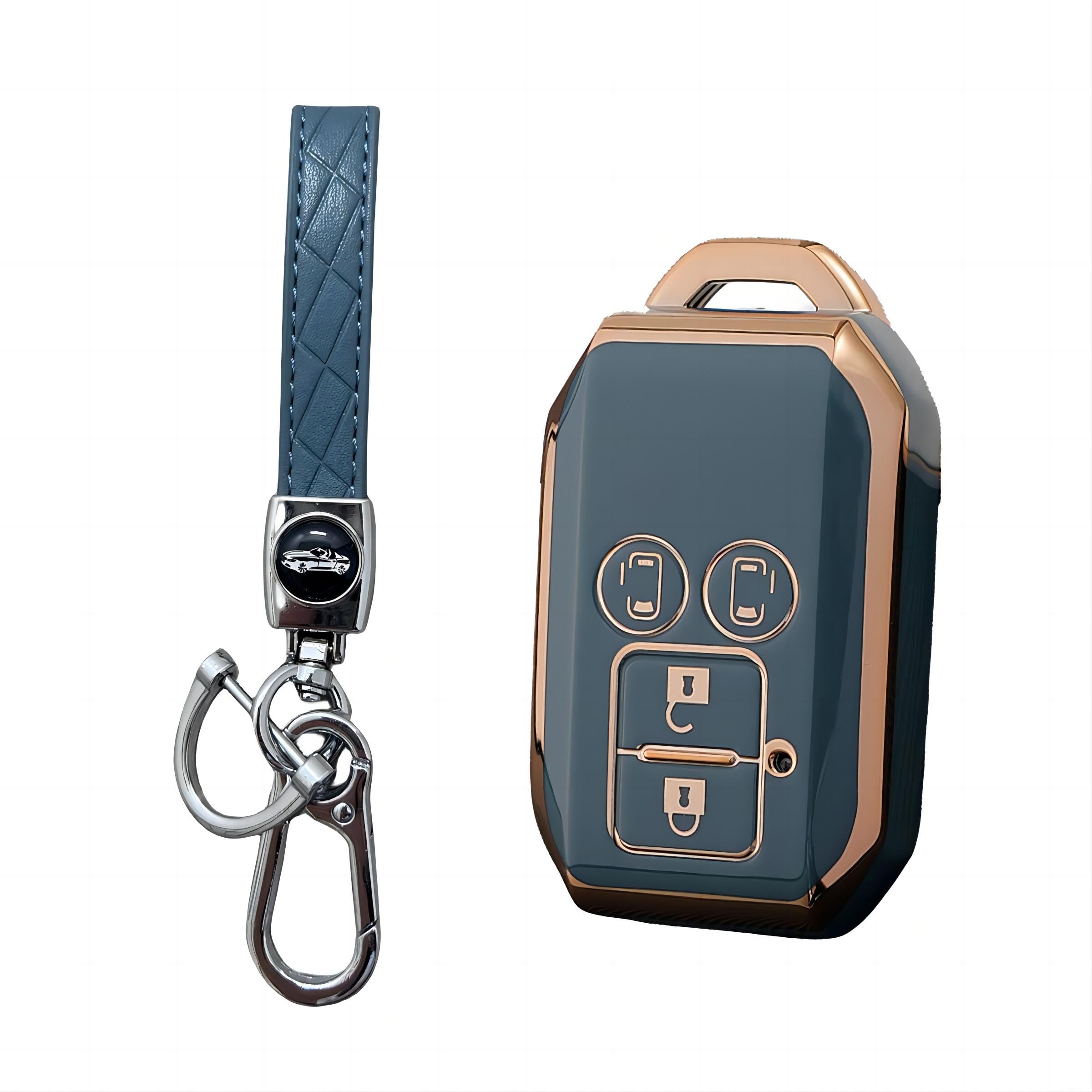 2023 2024 Suzuki Wagon R Smile Smart Key Cover MX91S MX81S Full Protective Key 4 buttons синий