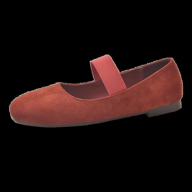 Flat-bottomed retro small red single shoes fairy shoes 2025 new summer ballet shoes with skirt Mary Jane shoes