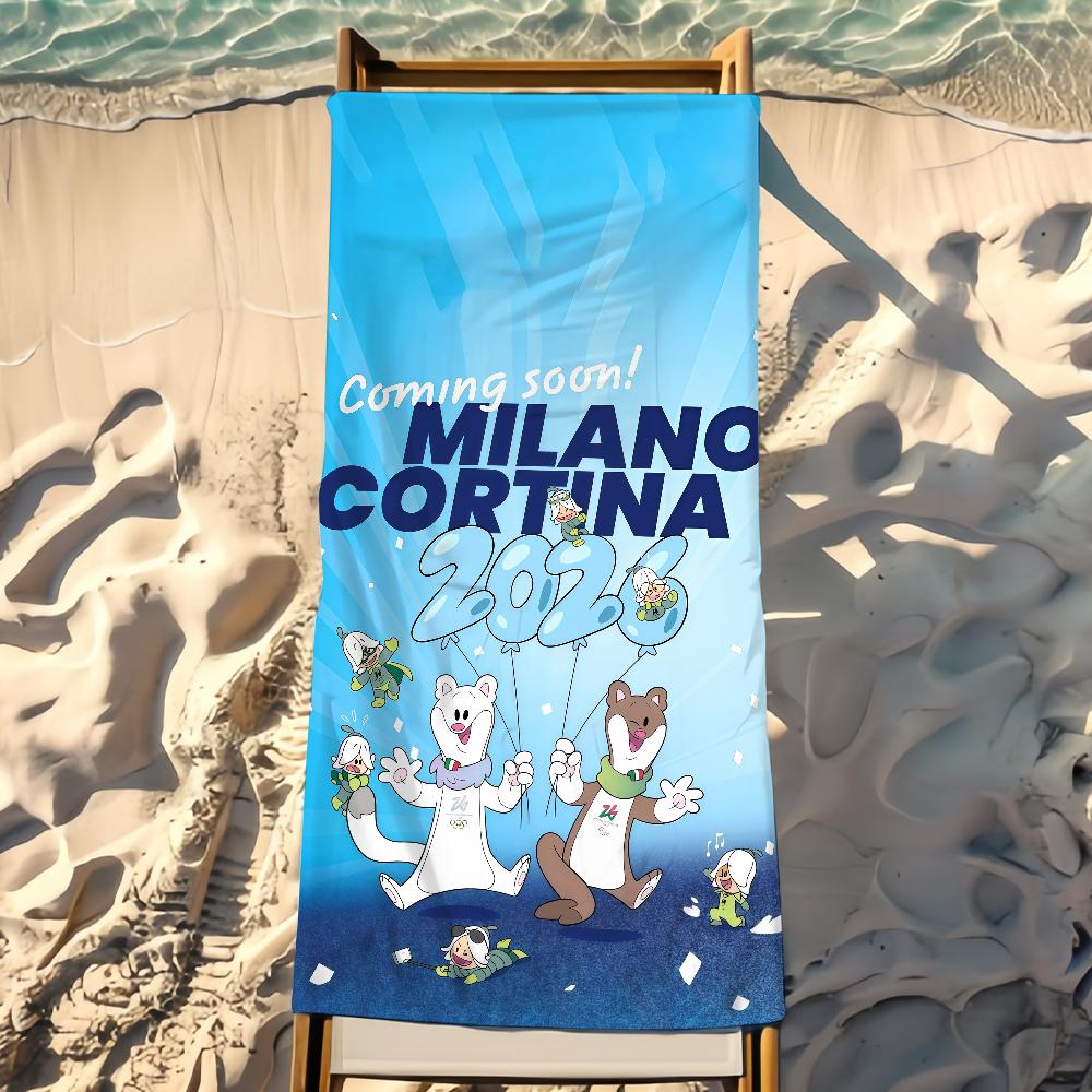 Cute T-Tina and M-Milo Towel Beach Towel Travel Lightweight Skin Friendly for Pool Beach Camping Cruise Summer