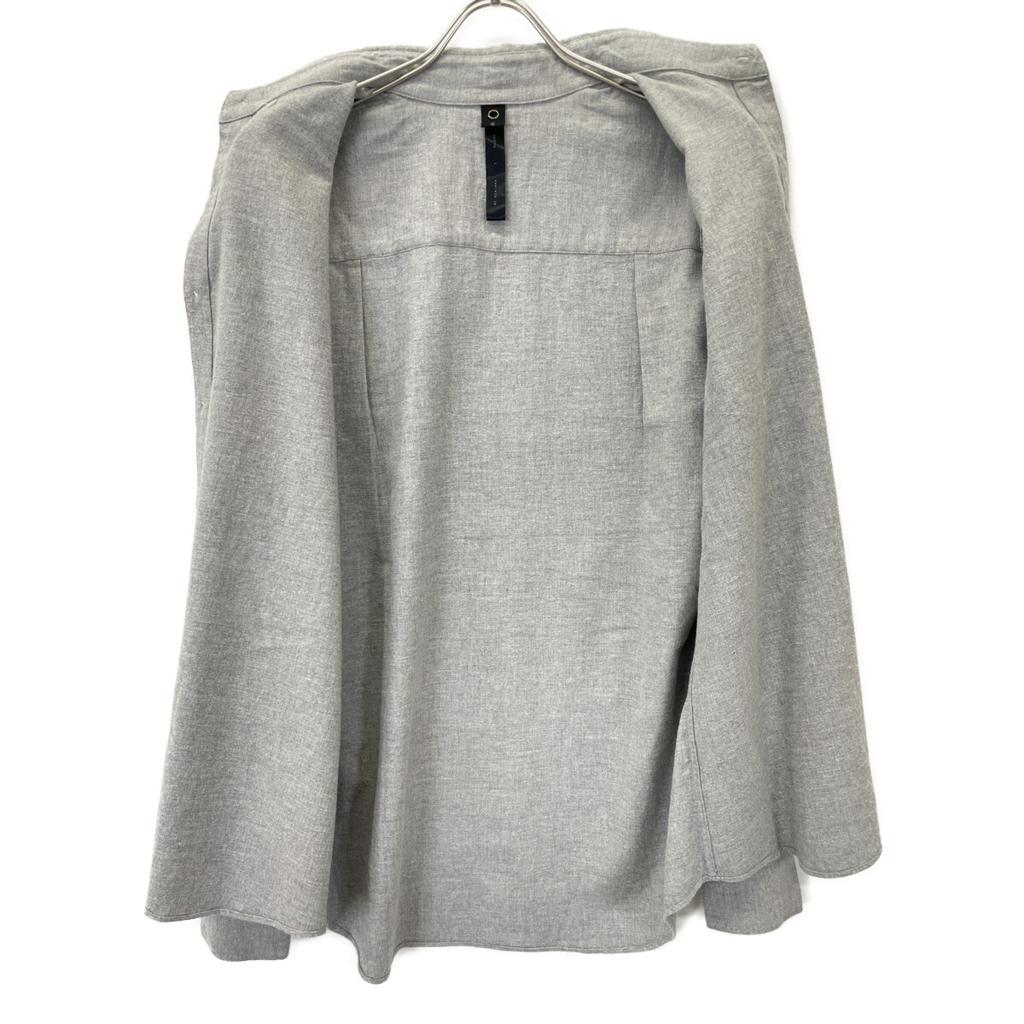 WJK Gray Cotton Heart Logo Button-Down Long Sleeve Shirt tops L grayUsed