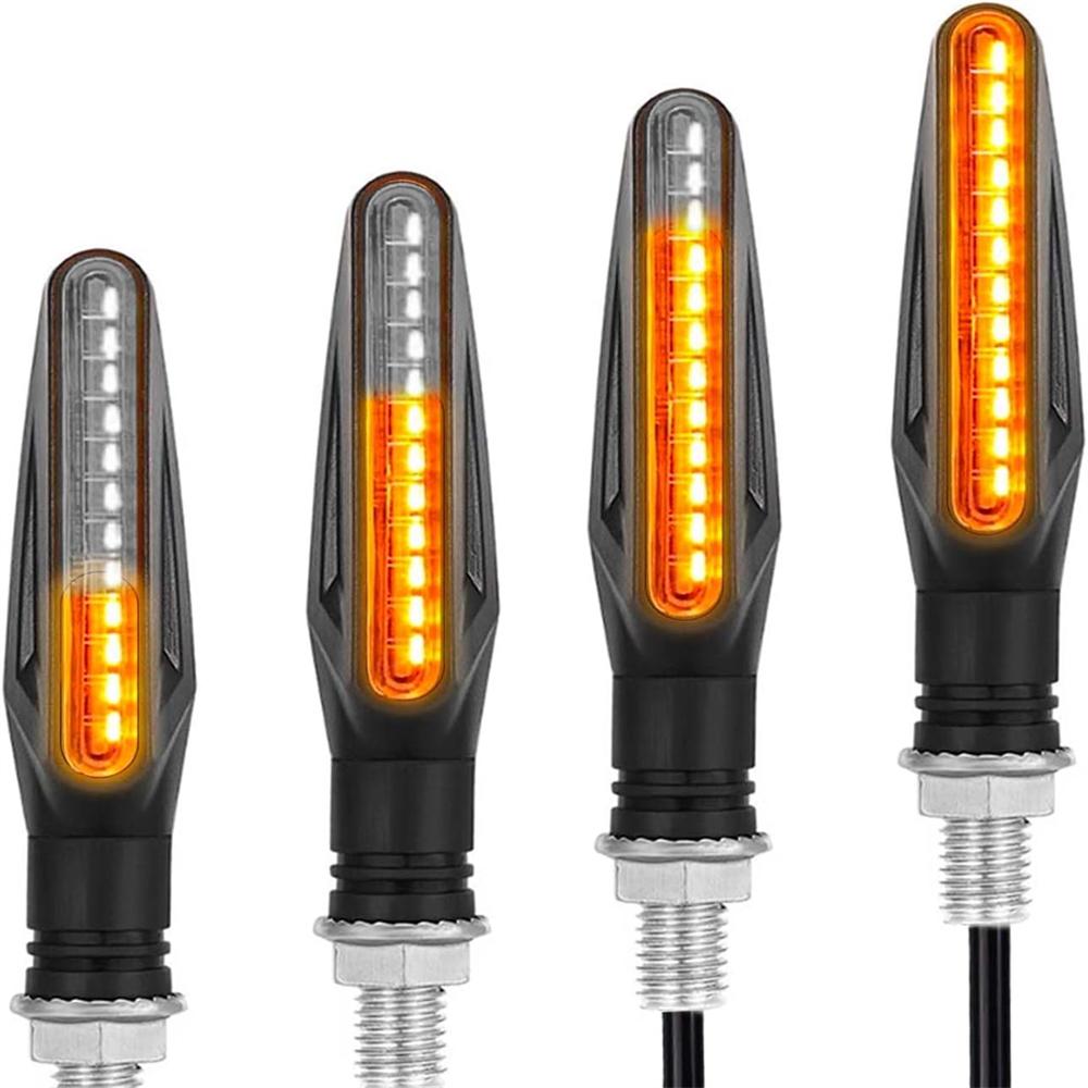 4pcs Motorcycle Turn Sequential Signals LED Blinker Flowing Water Flashing Lights Tail Stop Indicators Turn Signa