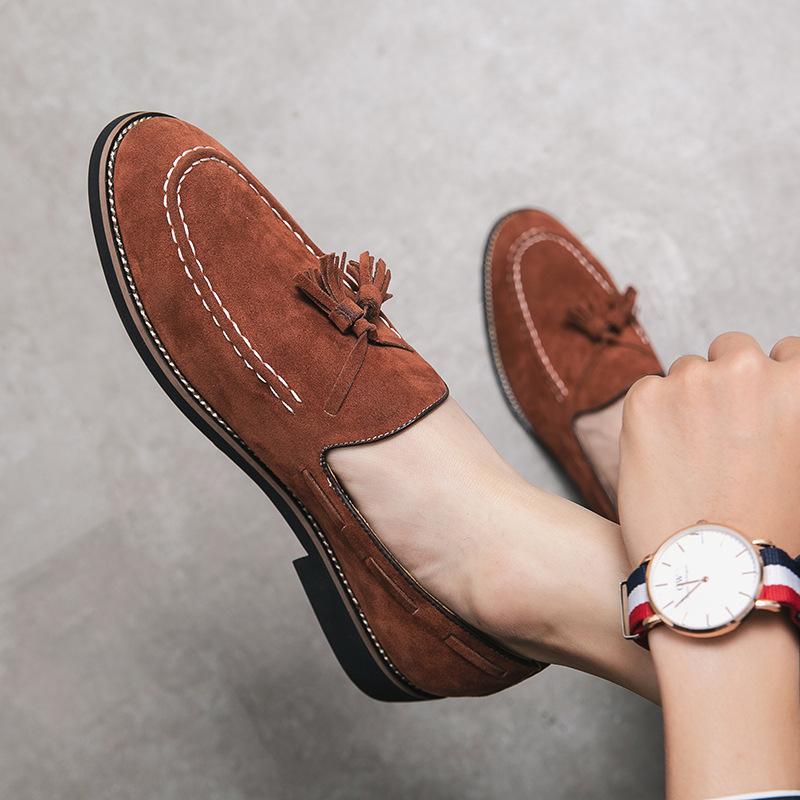 Kleine Lederschuhe Sommer Freizeit Wildleder Leder Mützen Schuhe Britische höhenverstellende Friseur Schuhe