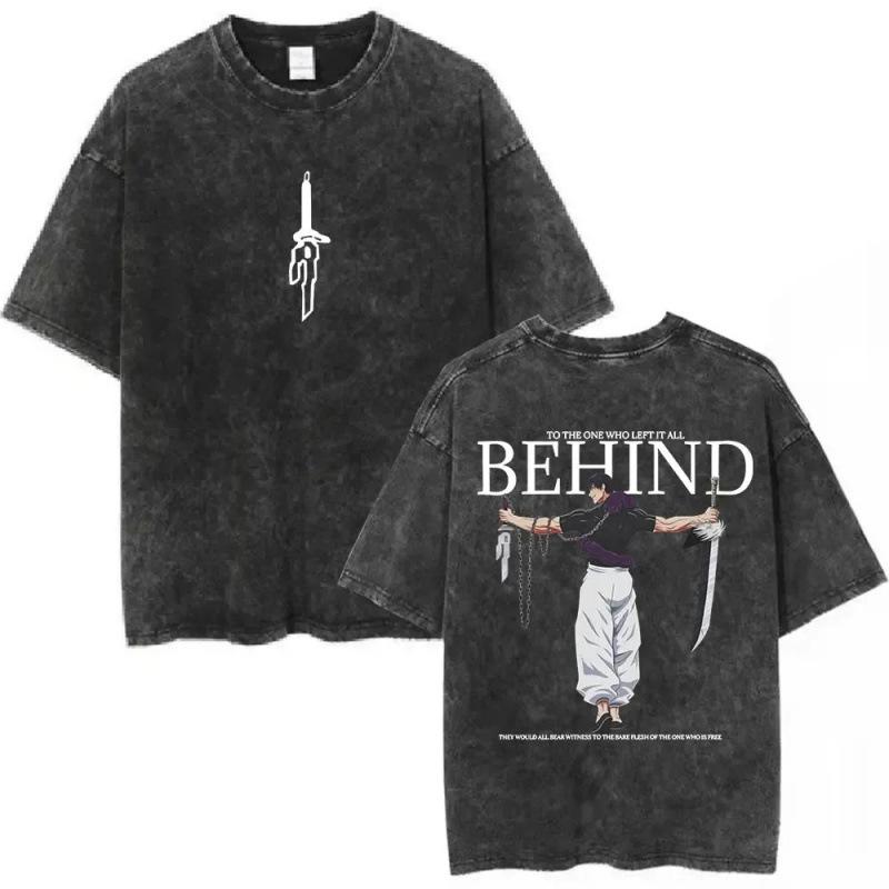 Sleeping On Both Sides To Fight Men'S And Women'S Short-Sleeved Washed Nuo T-Shirts Casual Loose Retro Couple Spell Round Neck