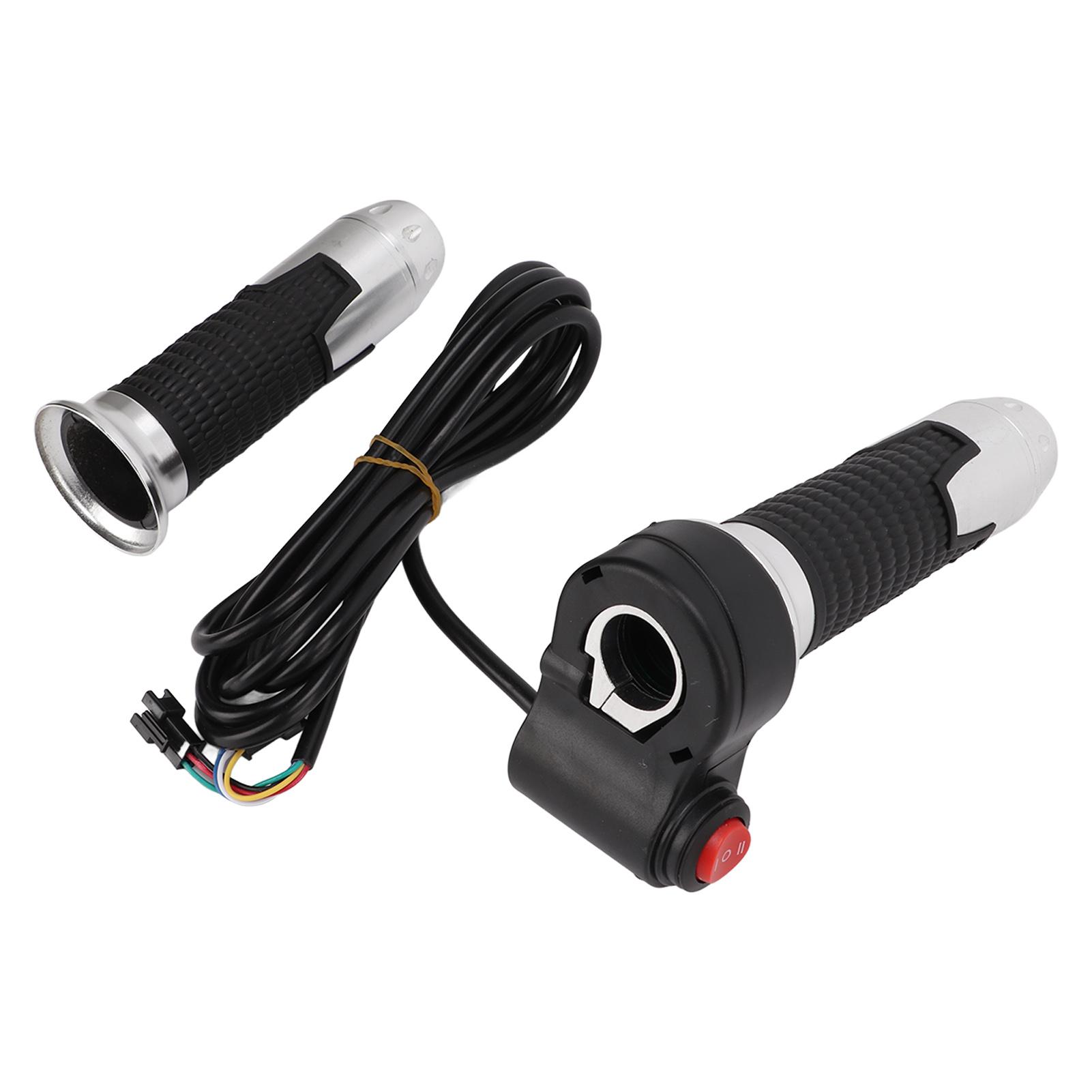 

1 Pair set Twist Throttle Grip Handlebar Electric Vehicle Accessories 12V‑99V ( No Display of Three Speed)Silver срібний