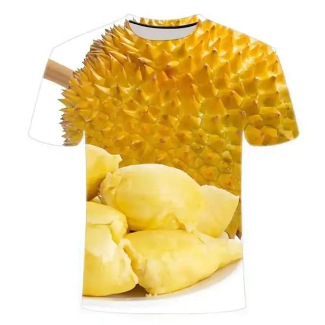 Sommarens Kreativa Fräscha Frukter Och Grönsaker Mode Herr T-shirt 3d-tryckt Kortärmad Lös O-hals Personlighets T-shirts Toppar