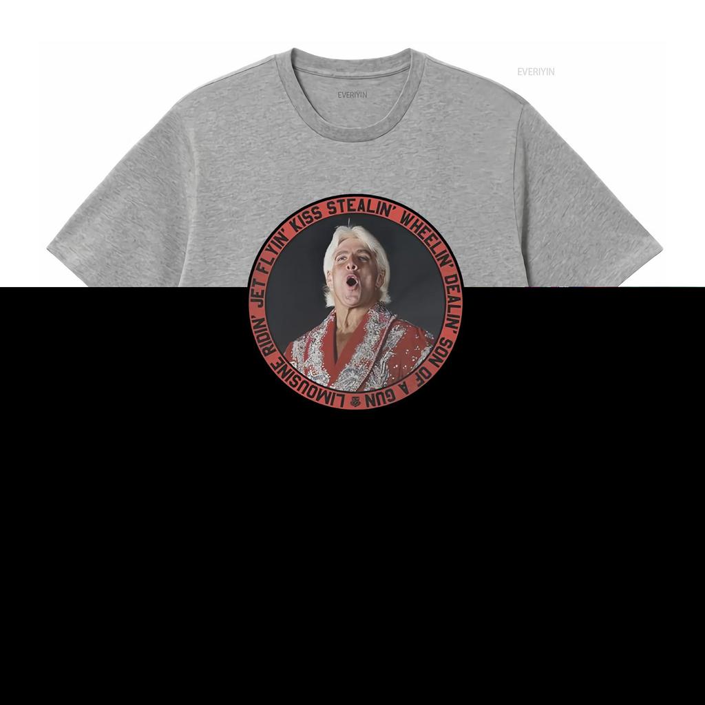 Ric Flair Mens Kiss Stealin Jet Flyin Wheelin Dealin Son Of A Gun T Shirt New L Vintage Washed Slightly Graphic Unisex