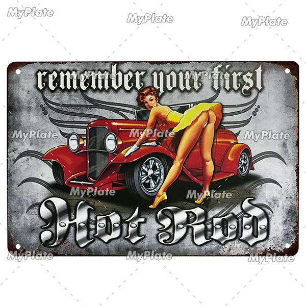 Hot Rod Garage Vintage Metal Sign Tin Sign Vintage  Decoration Plaque Home Wall Decor Bar Sign Home Decor Poster Drop Shipping