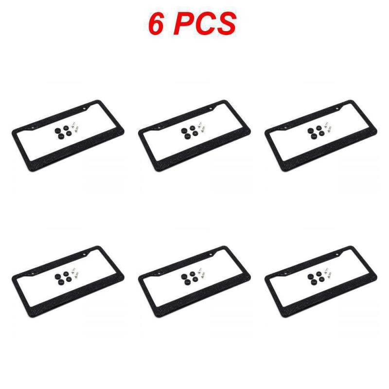 1~8PCS Bling Crystal License Plate Frame Women License Plate Frame License Cover Holder Rhinestone Car License Frame For USA