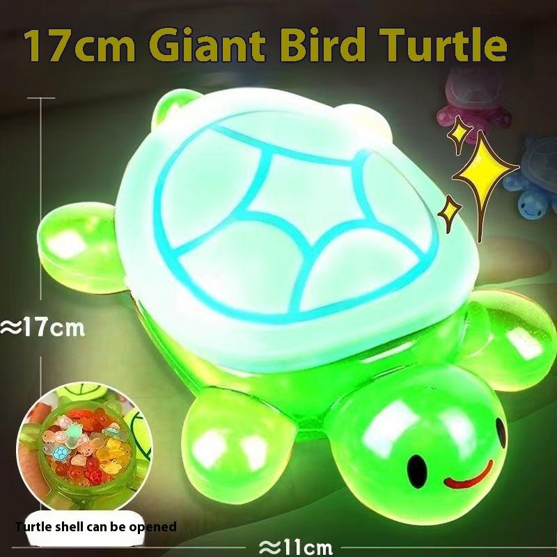 1PC Night Glow Large Turtle+Mini Luminous Turtles Figurines Resin Craft Glowing Turtle Storage Ornament Landscape Desktop