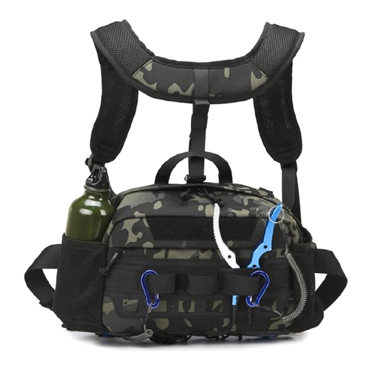 Atmungsaktiver Angelrucksack Schultertasche für Angeln Spritzwassergeschützte Aufbewahrungstasche für Angelzubehör Fliegenfischer Rucksack