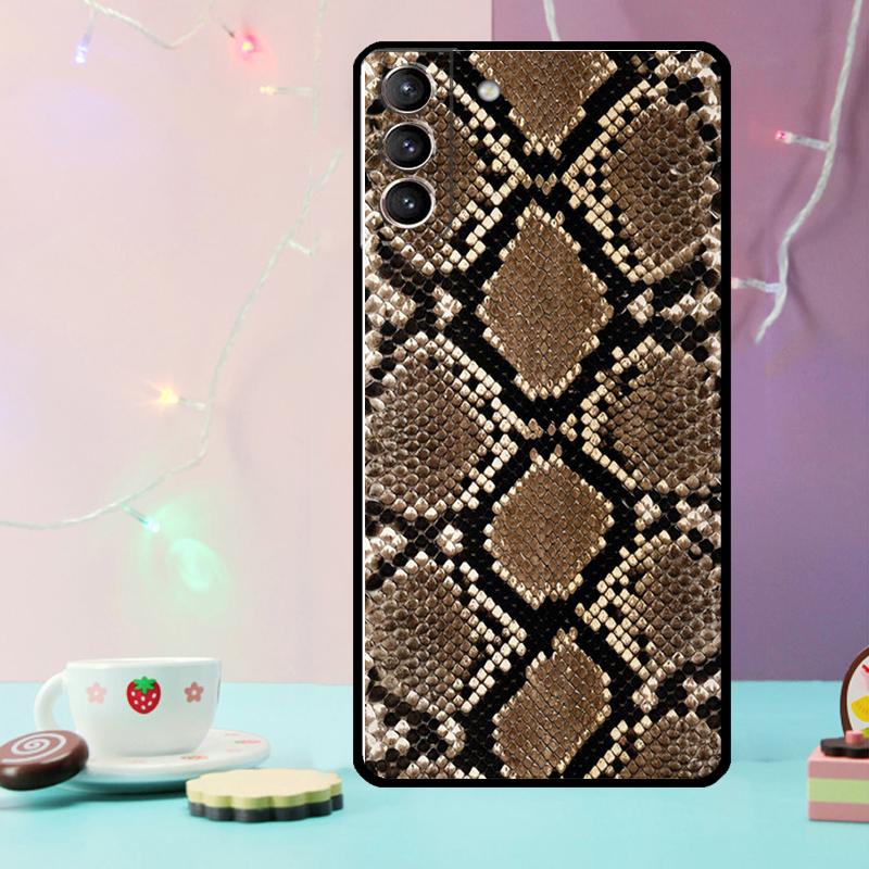 Snake Skin Case For Samsung Galaxy S21 S20 FE S22 S23 S24 Ultra Note 10 Plus Note 20 S8 S9 S10 Cover