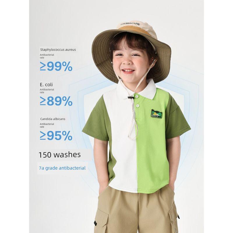 Boys' Short-Sleeved Polo Shirt T-Shirt Kidsren's Summer Half-Sleeved 2026 New Kidsren's Clothing Summer Baby Tops Trendy