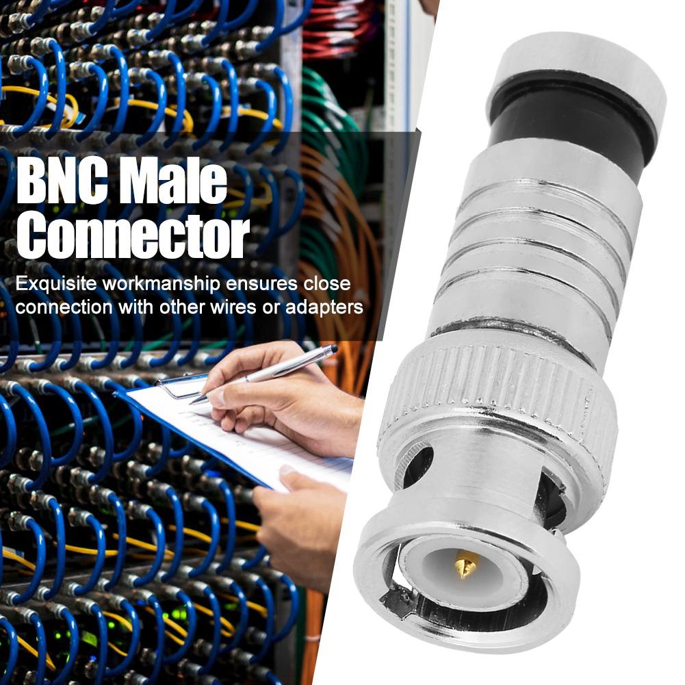 10pcs BNC Compression Male Connector FR Coaxial Q9 Adapter for RG59 CCTV Systems