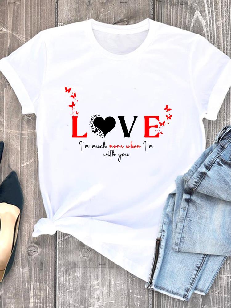 (Asian Size) Women Leopard Letter Clothing Tee Graphic T Shirt Fashion Casual Lady Female Top Spring Summer Printed Short Sleeve T-shirts