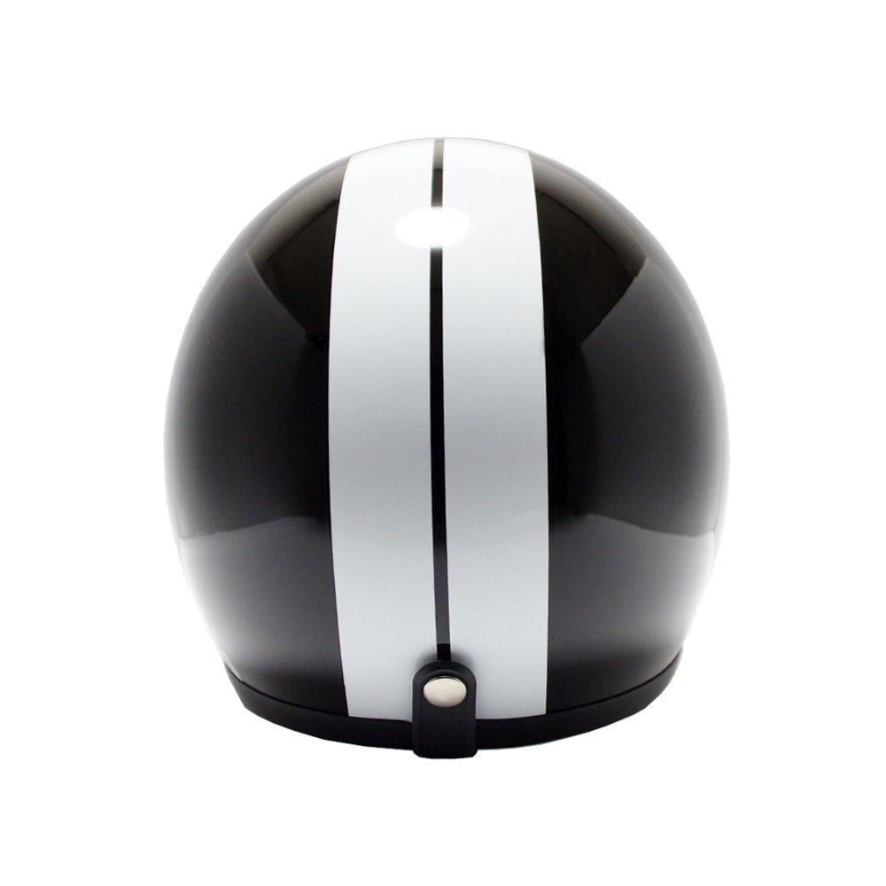 Motorcycle Jet Helmet with Bubble Shield SG Mark One Size Fits [B&B] (Standard Equipment), Certified, Black/White, All, BB-004