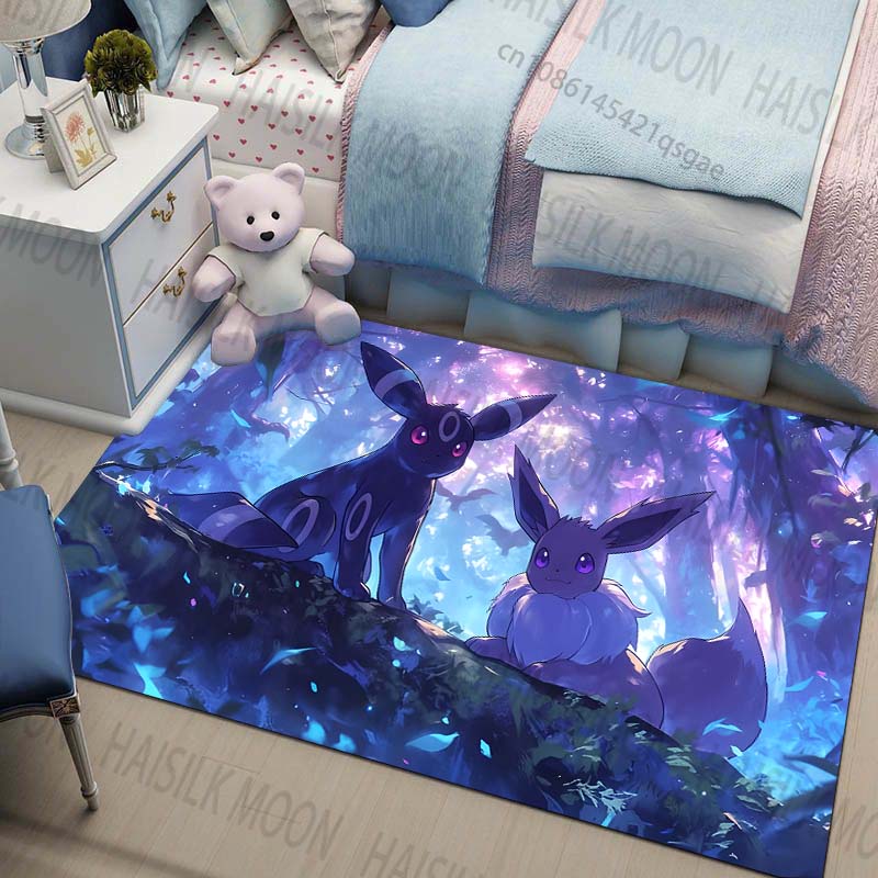 Multi-Sizes Pokemon All Eeveelutions Pattern Carpets for Living Rooms Play Mats Rugged Bedroom Decor Crawl Mats Luxury Gifts