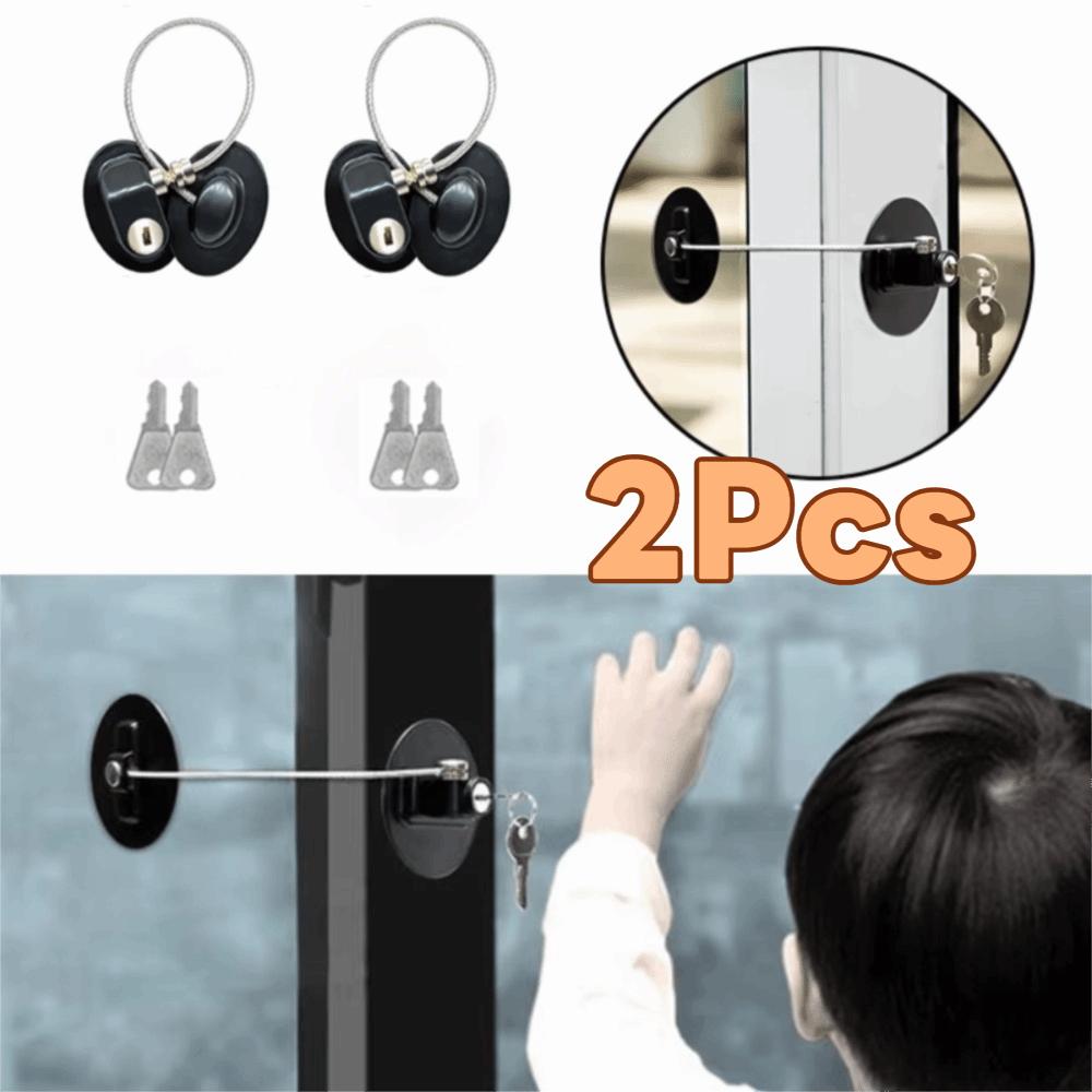 2Pcs Self Adhesive Window Security Lock No Drilling Refrigerator Door Lock Cupboard
