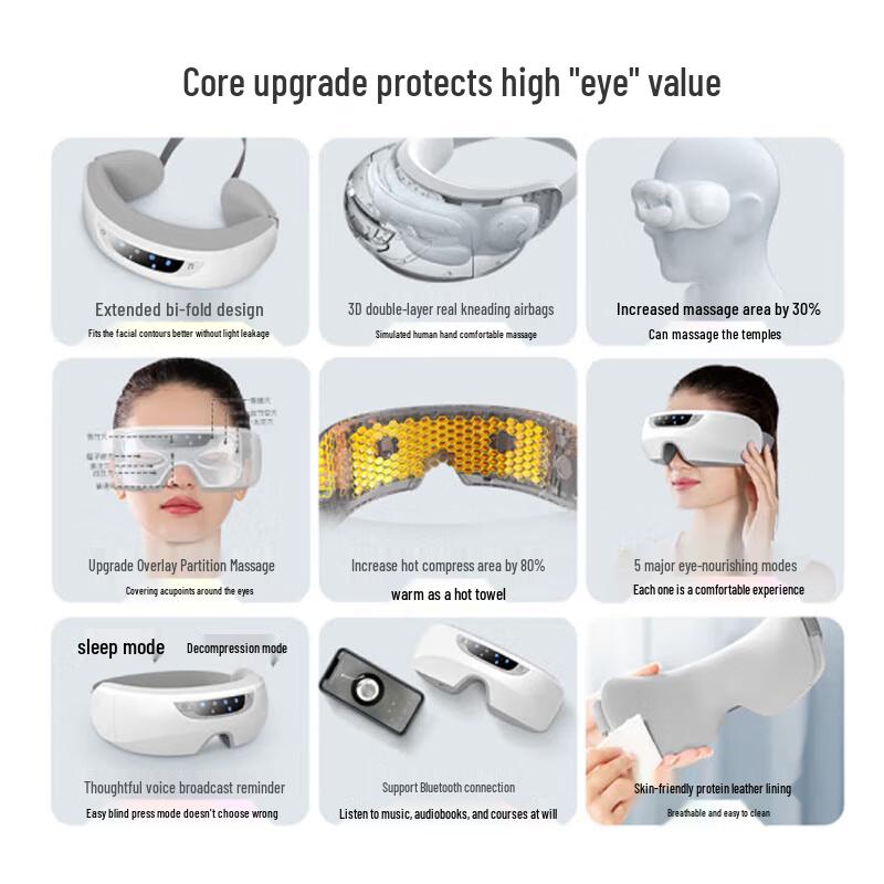 DiSi Smart Eye Massager with Hot Compress & Bluetooth CN Plug (adapter Included)