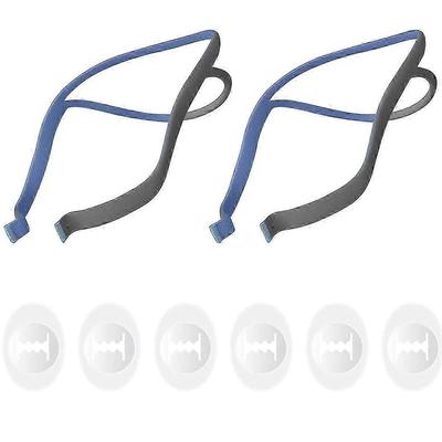 חבילה של 2 רצועות ראש Air Fit P10, חלקי רצועות ראש CPAP למסכת כרית אף P10, עם 6 קליפסים להתאמה