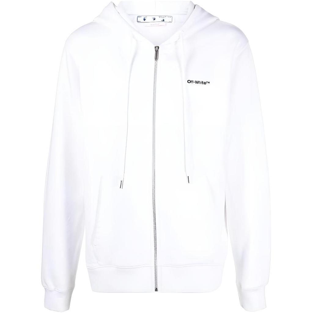 OFF WHITE Jackets Men's White Hooded Non Detachable Moderate Other OMBE013F22FLE0070110
