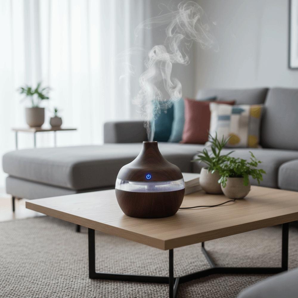 300ML Aromaöl-Diffusor Holzmaserung Aromatherapie-Maschine Kreative Lufterfrischer-Maschine Schreibtisch