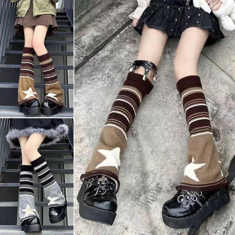 Knitted Leg Warmers Keep Warm Gothic Y2K Stockings Harajuku Boot Cuffs Cover Stockings  Gift