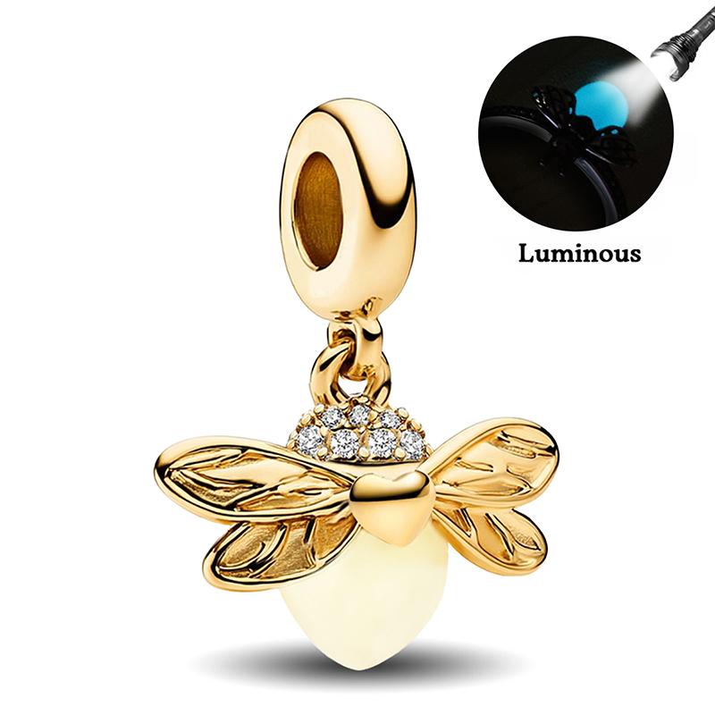 Copper Love Heart Firefly Golden Series Charms Fit Diy Making Bracelet Necklace Gift High Quality Fine Jewelry