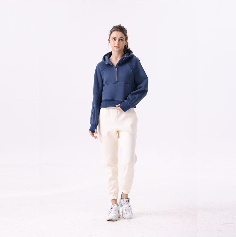 SWIFT SPEED Damen Slim Fit Fleece Yoga & Fitness Half-Zip Hoodie