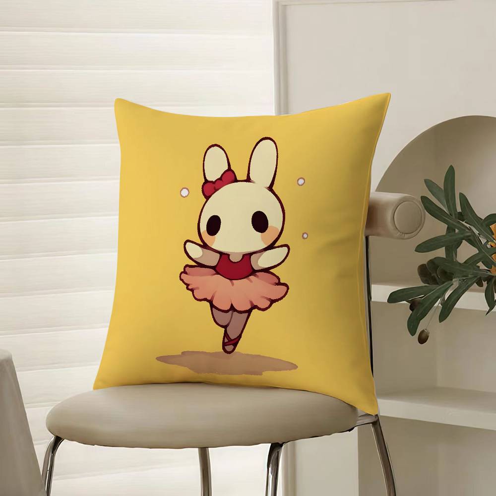 Cute Rabbit Dresses Pillow Case Comfort Sofa Bed Silky Elegant Invisible Zipper Decorative Cushion Cover