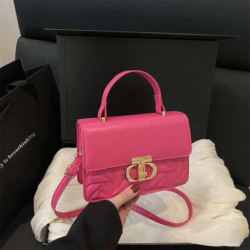 

Spring and summer new light luxury high-end texture hand bag popular versatile solid color shoulder messenger bag роза розовый