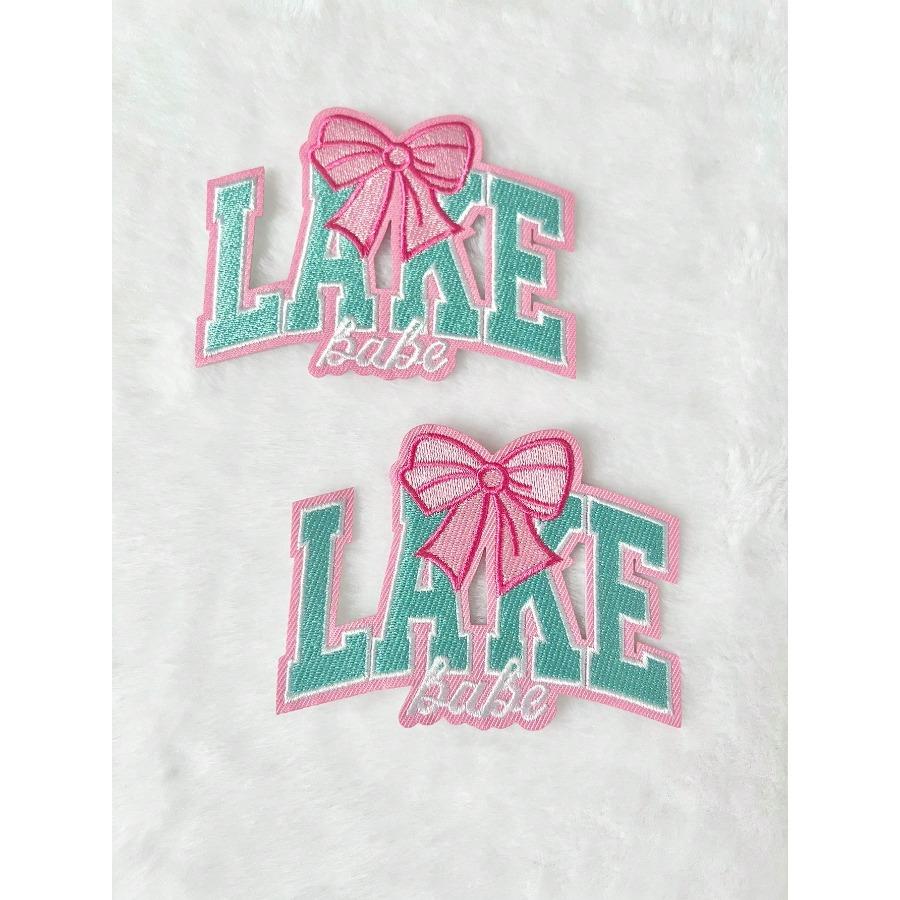 Lake Bum and Beach Bum Embroidered Iron On Patches, Lake Babe Patch, Pool Babe Patch, Cute Iron-On/Sew-On Appliques Patch for Trucker Hats, Jeans