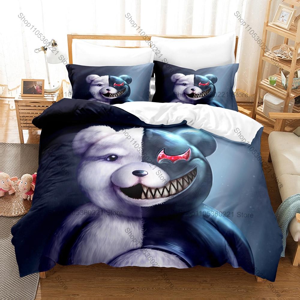 Multi Size Danganronpa Monokuma Merchandise Duvet Cover Set 1 Duvet Cover + 2 Pillowcases Game Lover Gift