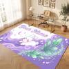 Space Cosmic Theme Crystal Velvet Floor Rug Personalized Custom Name Text Warm Carpet Home Decoration
