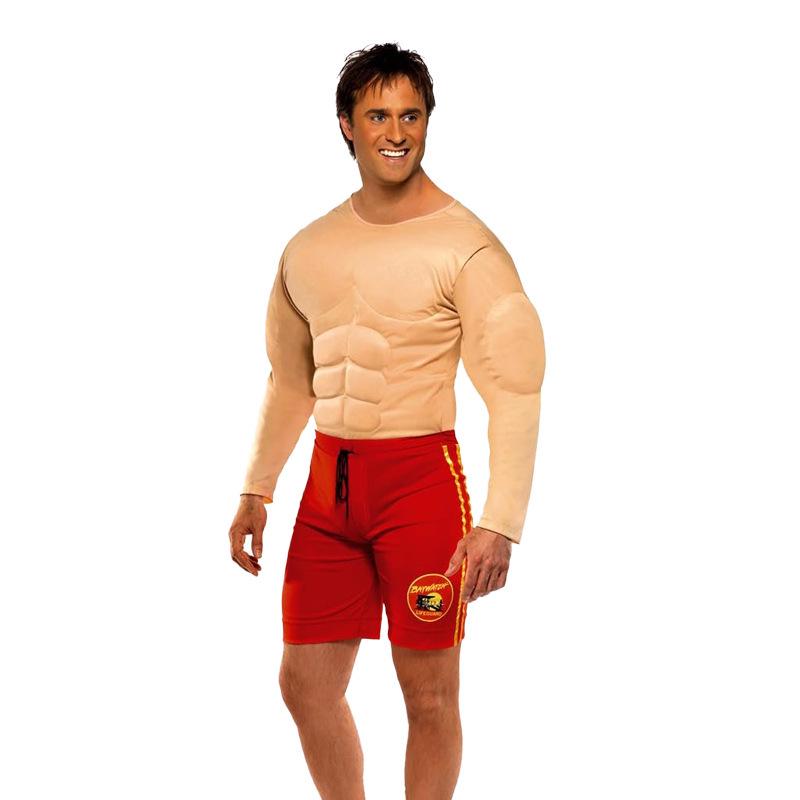 Muscle Man Cosplay T-Shirt with Fake Abs for Adults and Kids