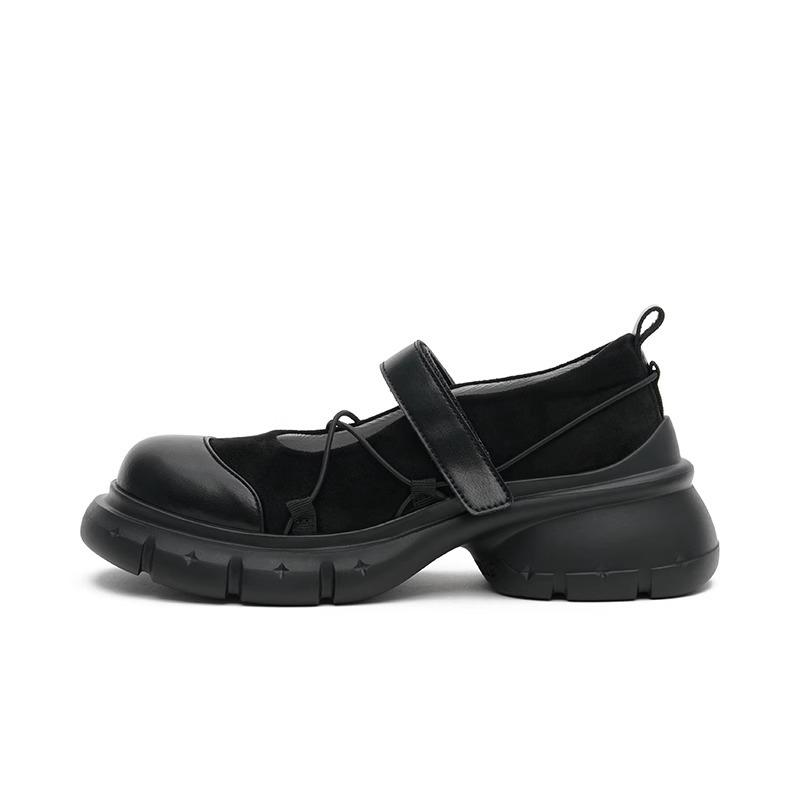 [Star of the Same Style] Horse Speedism 2025 Versatile Mary Jane Shoes Height-increasing Platform Shoes Small Leather Shoes Single Shoes Women's S