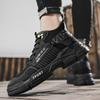 Spring Autumn Men's Fashion Boots Outdoor Lightweight Round Toe Comfortable Trendy All-match Wear-Resistant Platform Boots