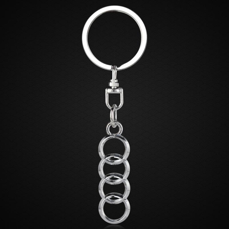 1Pcs 3D Metal Car Badge Keychain Zinc Alloy Keyrings Auto Accessories For Audi A4 A3 A5 A6 A7 A8 Q3 Q5 Q7 Q8 B5 B6 B7 B8 B9 Q7 8P 8V 8L Q7 S4 S5 S6 S7