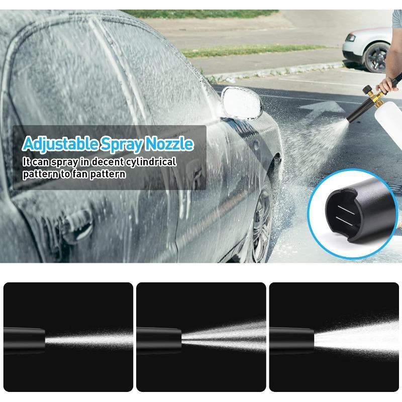 Series K2 K3 K7 Pressure Washer, 1L Adjustable Foam Cannon Gun High Pressure Soap Dispenser Bottle Spray Nozzle for Car Washing Vehicle Cleaning