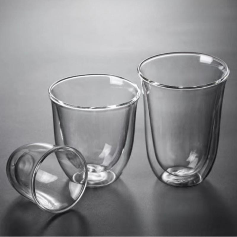 4pcs Glass Espresso Coffee Mugs Double Wall Insulated Cups Drinking Glasses for Tea,Coffee,Latte,Cafe,Milk,Clear Drinkware Mug