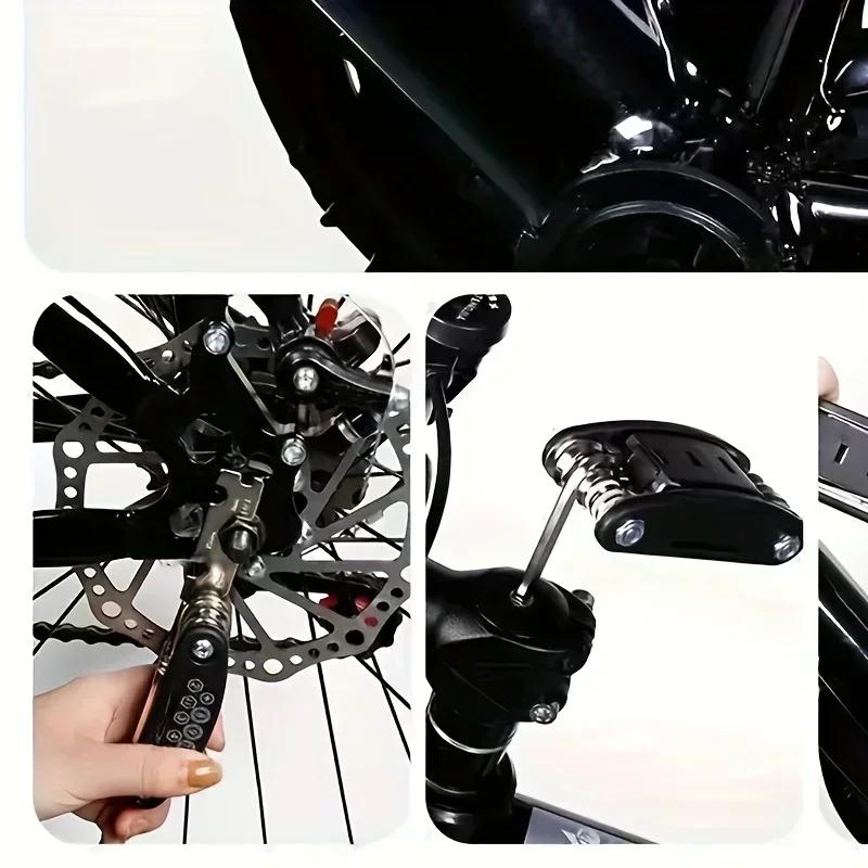 1PC 16 In 1 Tool Set Rust Resistant Sturdy Durable Foldable Bicycle Repair Kit Convenient And Multifunctional Maintenance Tool