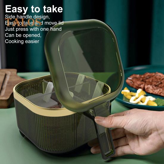 

1 комплект баночка для специй, 4 сетки, прозрачная гладкая поверхность, прочная многофункциональная коробка для приправ, кухонные инструменты