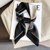 Luxury Design Print Silk Square Scarf Women Soft Satin Horse Hairband Neckerchief Office Hijab Headband Foulard Bag Ribbons Gift