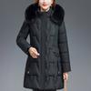 Middle Age Woman Winter Coats Hooded Faux Fur Collar Casual Thick Warm Long Parkas Women's Jackets