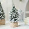 1PC Small Green Christmas Decor Plastic Christmas Tree Window Display Decor Flocked Artificial Christmas Tree