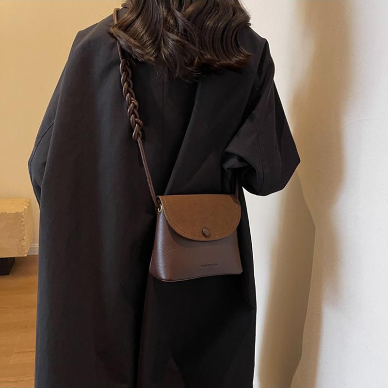 Vintage Leather Crossbody Bags for Women 2024 Designer Brand Female Small Flap Shoulder Underarm Bag Armpit Handbags and Purses