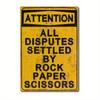 Funny Vintage Rock Paper Scissors Metal Wall Poster, Home Bar Decor Gift